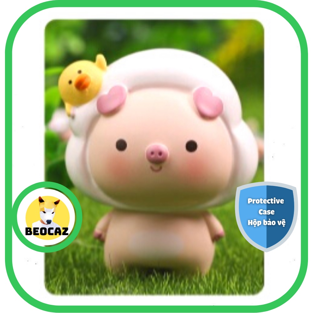 [Full Box Tặng Hộp Bảo Vệ] Mô hình lợn vịt vàng heo hồng Ducky Piggy dễ thương may mắn trang trí quà tặng Beocaz