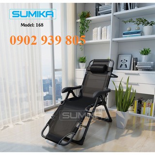 SUMIKA tiện dụng có kèm khay để ly Sumika 168 duỗi thẳng 100% để làm giường nằm ra được và nâng hạ 7 cấp LH Ngay ạ