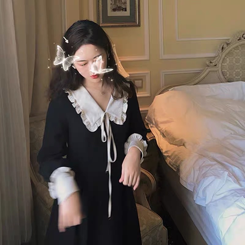 Váy cổ bèo nơ dáng xoè ( ngắn- dài) | BigBuy360 - bigbuy360.vn