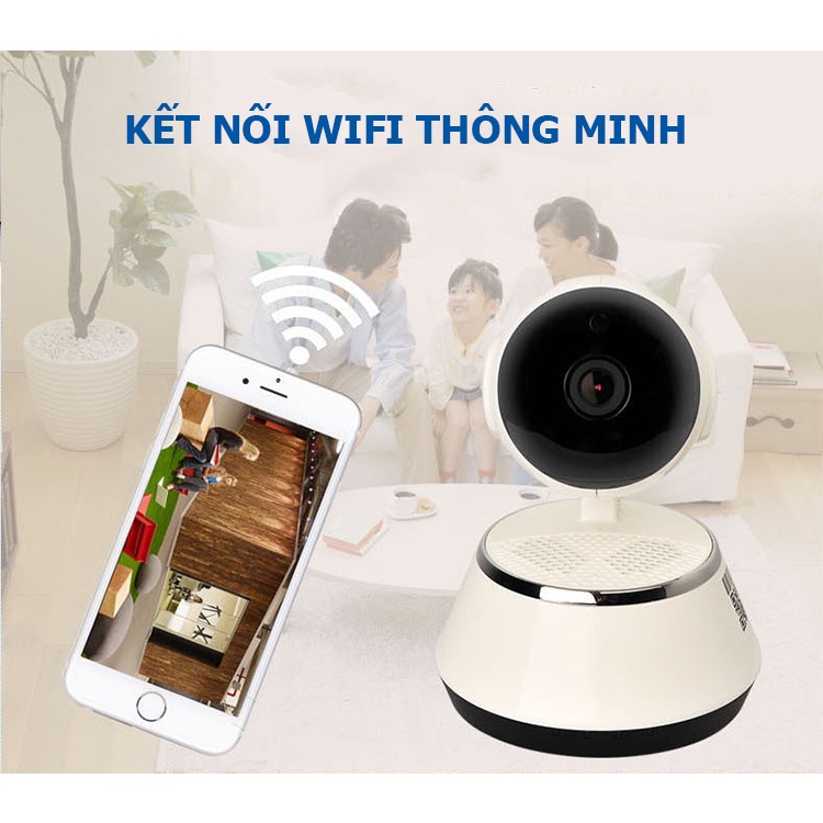Camera an ninh xoay 360 độ Wifi Smart 360 - 4K HD, Máy quay giám sát mini tích hợp 2 chế độ quay ban ngày ban đêm