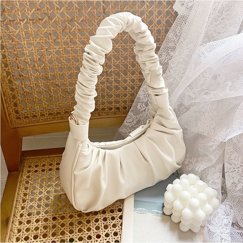 Túi Tiểu Thư Kẹp Nách Baguette Bánh Bèo Họa Tiết Nhúm Cá Tính Kết Hợp Đeo Chéo Style Hàn Quốc Thời Trang Xinh Xắn