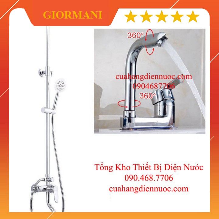 Sen tắm, Combo bộ sen cây kèm vòi lavabo nóng lạnh cao cấp SC20-SNL15