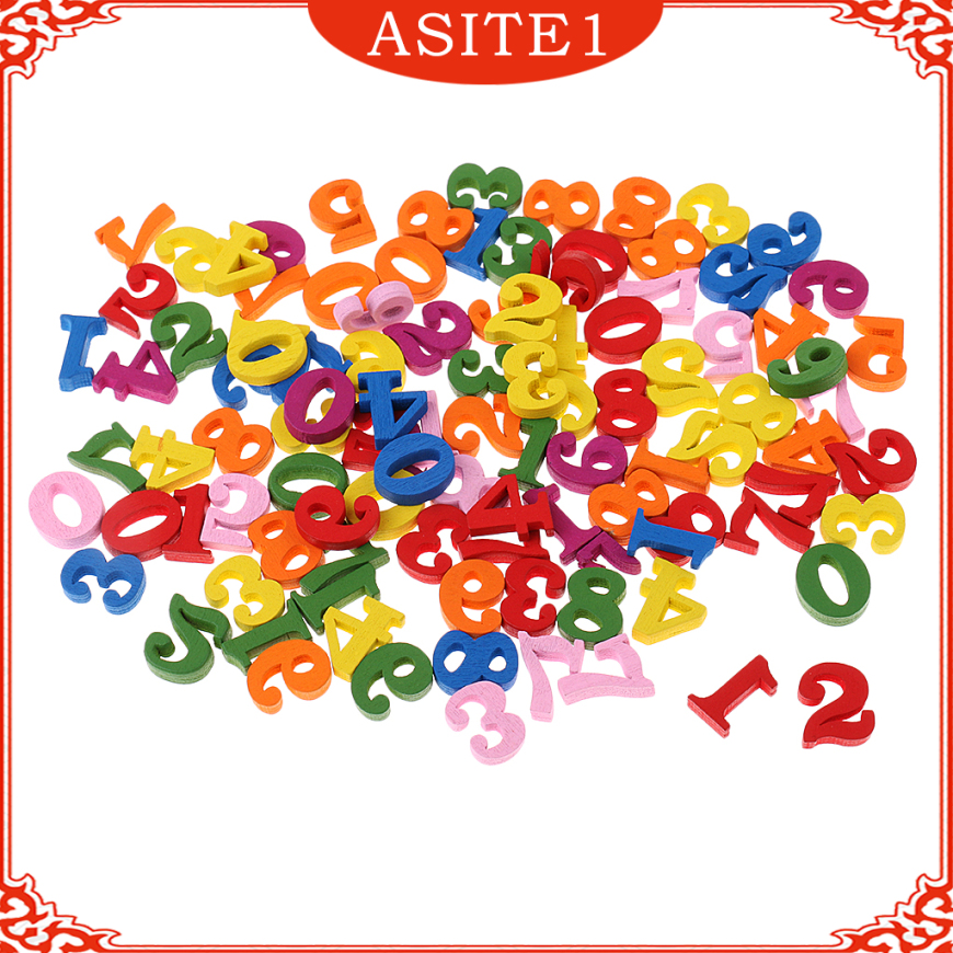 Set 100 chữ số từ 0 đến 9 bằng gỗ dành cho bé tập làm toán