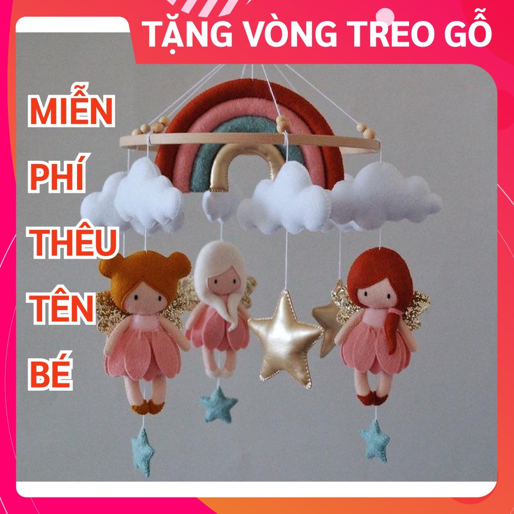 Đồ chơi treo nôi cho bé kích thích thị giác CoCo Kids ảnh thật, phát nhạc tự xoay mẫu CÔNG CHÚA