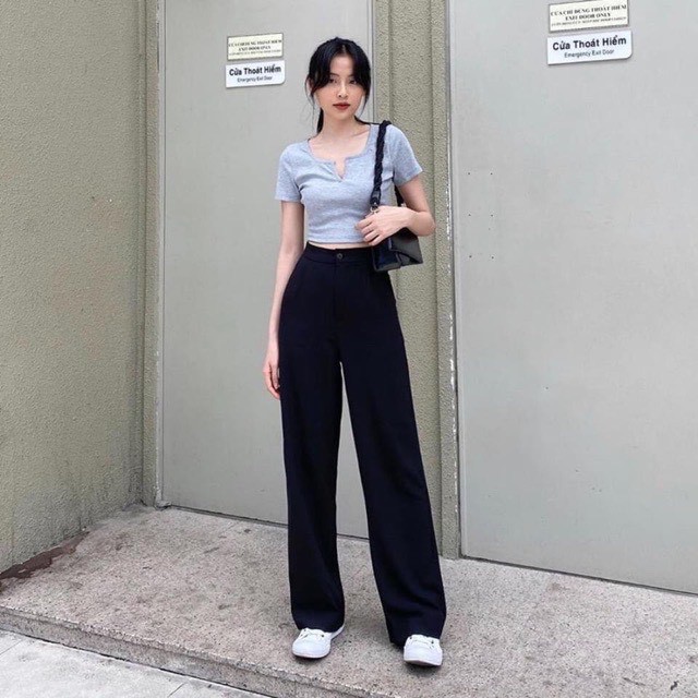 Quần ống rộng culottes suông dài 100cm (ảnh thật/sẵn), Quần ống rộng culottes dài 100cm