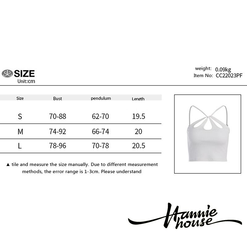 Hannie-áo Hai Dây Dáng Ôm Khoét Lỗ Trang Trí Cho Nữ