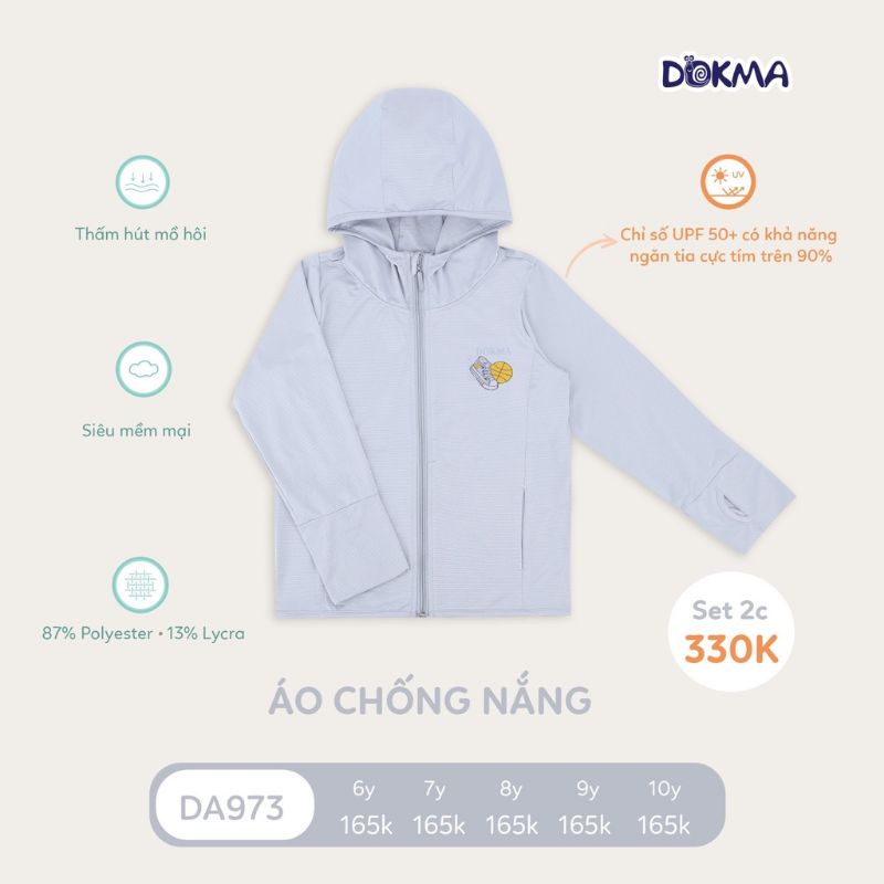 Áo chống nắng cho bé Dokma 6-10T