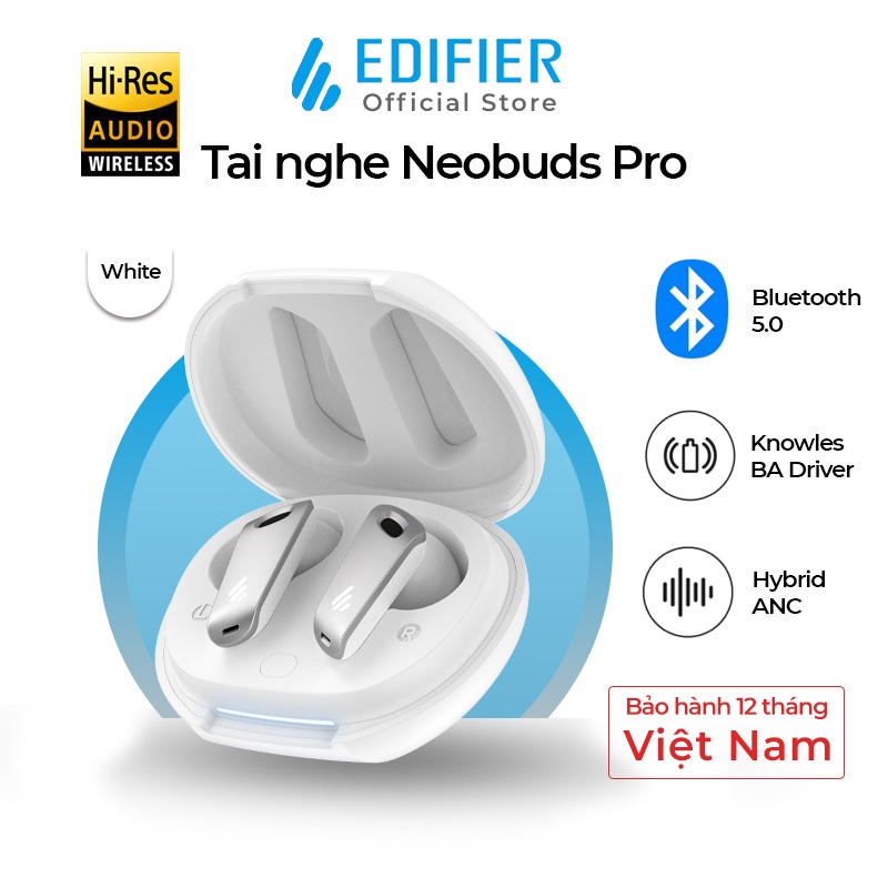 Tai nghe bluetooth Edifier Neobuds Pro - Hires Audio Wireless - Chống ồn chủ động 6 mic đàm thoại - Hàng chính hãng
