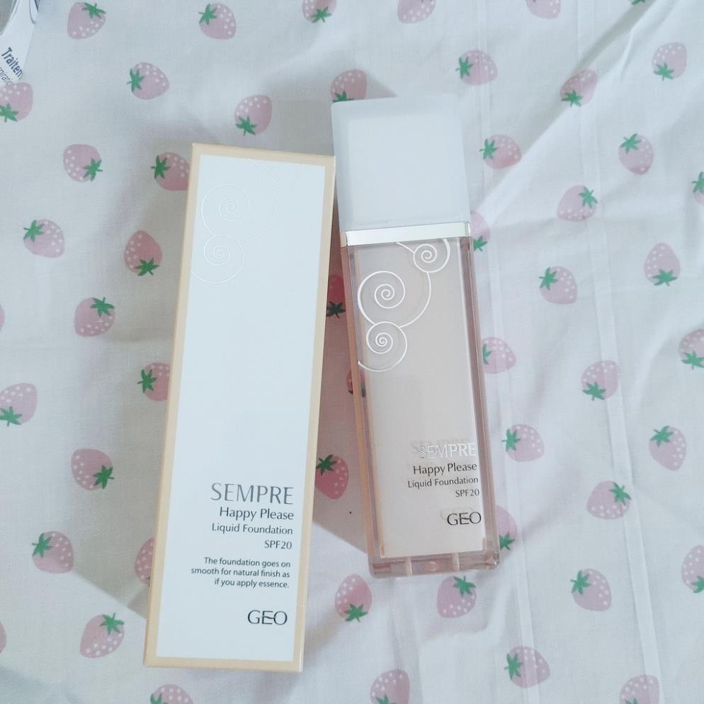 [ TẶNG MÚT TÁN KEM NỀN] Kem Nền Geo Sempre Happy & Please Liquid Foundation nâng tone trắng mịn da | BigBuy360 - bigbuy360.vn
