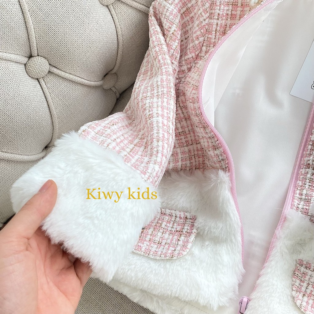 Áo khác dạ cho bé gái TWEED KIWY KIDS52 cho bé từ 1 đến 6 tuổi