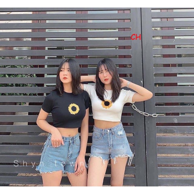 Áo croptop hoa hướng dương CH12
