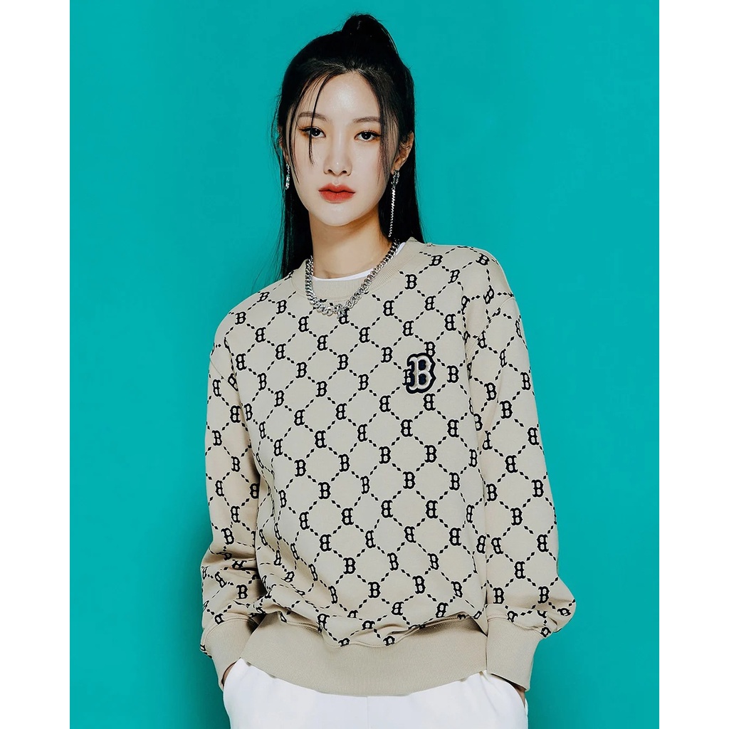 [CHÍNH HÃNG] ÁO Sweater MLB Monogram Diamond All Over Fit SweatShirt --- Màu BLACK --- *Authentic*
