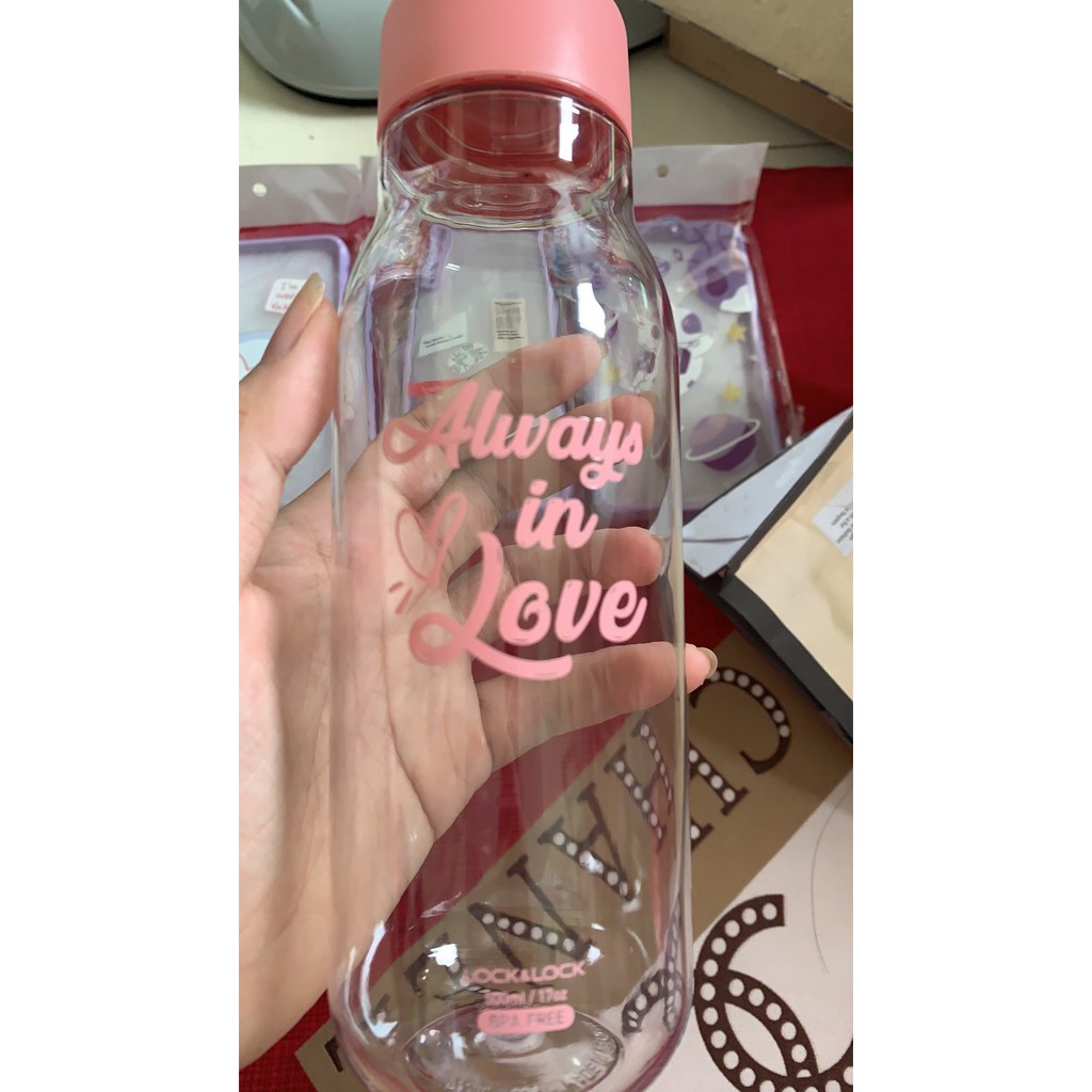 [LOCK &amp; LOCK] Bình nước nhựa Lock&amp;Lock HAP654 500ml BPA Free, đựng sữa đậu nành, nước detox (nhựa