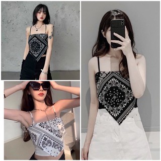 Áo 2 Dây Thun Nữ thổ cẩm Siêu Hot 🦋 Áo yếm Nữ Thổ Cẩm Hai Màu Siêu Xinh