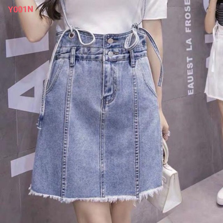 Yếm Jeans ( Có ảnh thật ), Váy Nữ Chất Bò Phối 2 Túi Trước Mang Phong Cách Ulzzang Hàn Quốc