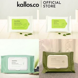 Khăn Giấy Tẩy Trang Innisfree Derma Micellar, Apple Seed, Green Barley, Olive Real Cleansing Tissue