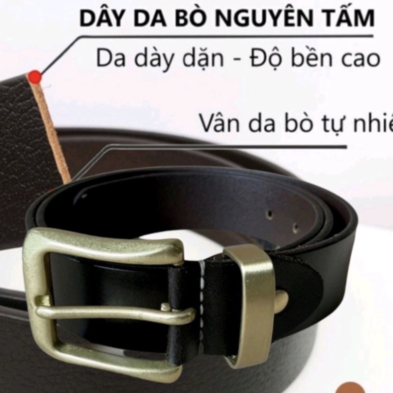 Thắt Lưng Da Bò Nguyên Miếng Cao Cấp TM04_MANZININ.VN Da Nâu - Bảo Hành 2 Năm - Sửa Chữa Và Làm Mới Miễn Phí Trợn Đời