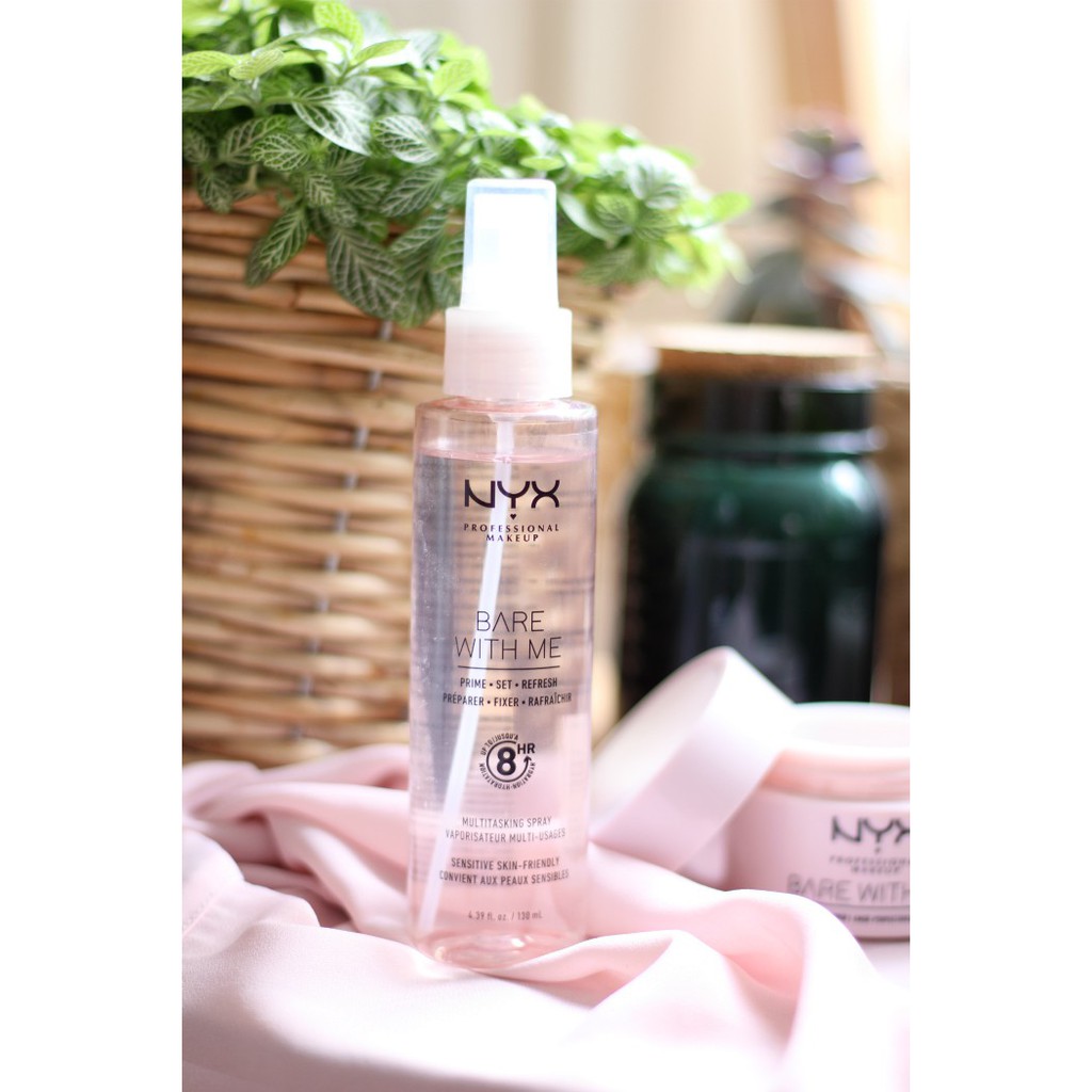 NYX - Xịt Khoáng - Khoá Giữ Makeup Nyx Bare With Me Prime.Set.Refresh Multitasking Spray 130mL