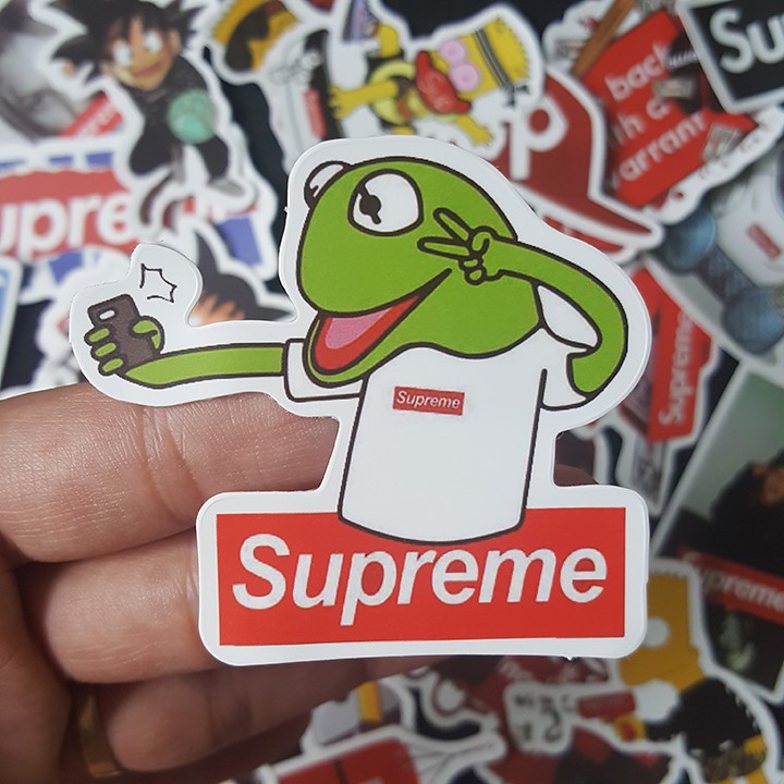 Bộ Sticker dán cao cấp chủ đề SUPREME HOẠT HÌNH - Dùng dán Xe, dán mũ bảo hiểm, dán Laptop...