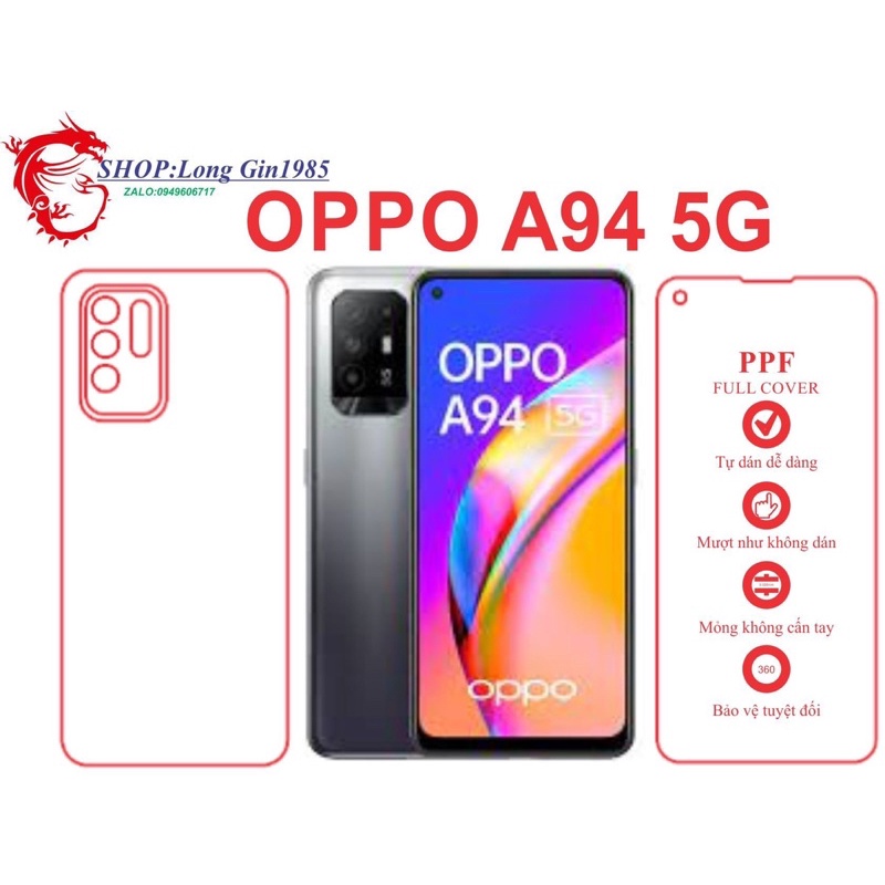 Oppo A94 5G miếng dán trong Ppf mặt sau và mặt trước chống va đập chống trầy xước