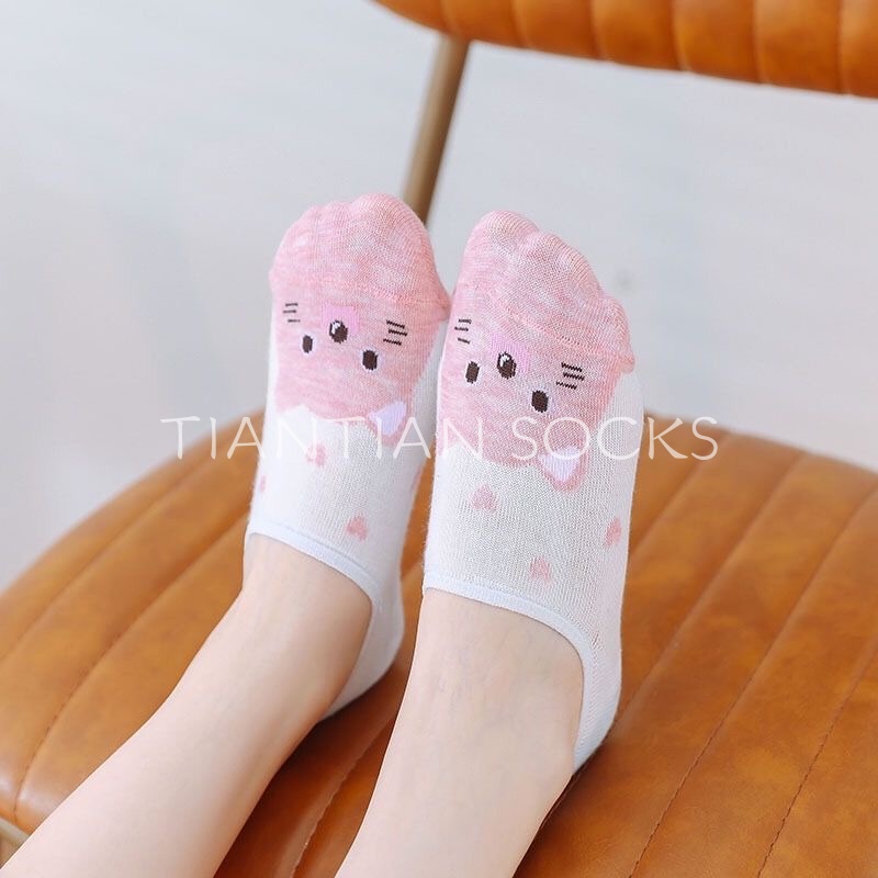 TIAN TIAN T068 Hàng mới về Vớ tất hài nữ Vớ cổ thuyền bằng Silicone chống trượt thoáng khí thời trang xuân hè cao cấp