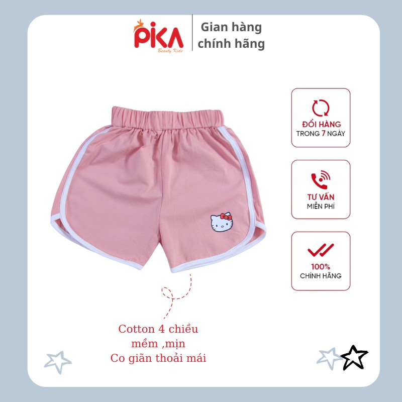 Quần short đùi - PIKA KIDS - chất liệu 100% cotton kiểu dáng khoẻ khoắn - cho bé gái từ 10-33kg