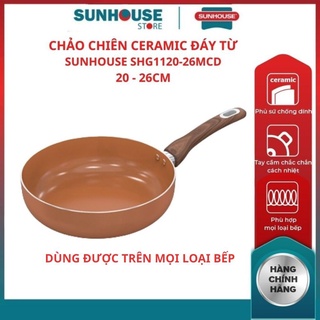 Chảo chống dính đáy từ shg1120mcd shg1126mcd sunhouse 20cm 26cm phủ sứ chống dính an toàn tuyệt đối