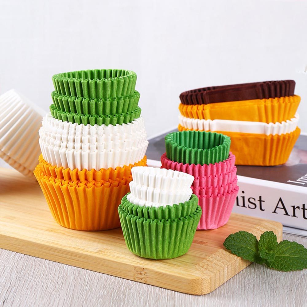 CONOPERY Set 500/ 1000 cốc giấy làm bánh cupcake nhiều màu tùy chọn
