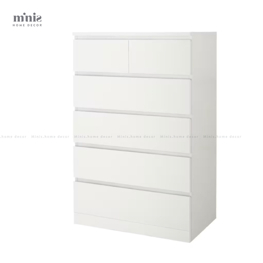 MALM Tủ 6 Hộc Kéo 1m2, Minis đã lắp đặt sẵn, bảo hành 12 tháng