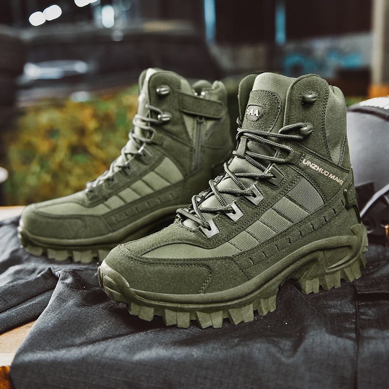 Giày Boots Quân Đội Siêu Nhẹ Thoáng Khí Size 39-46 Thời Trang Nam