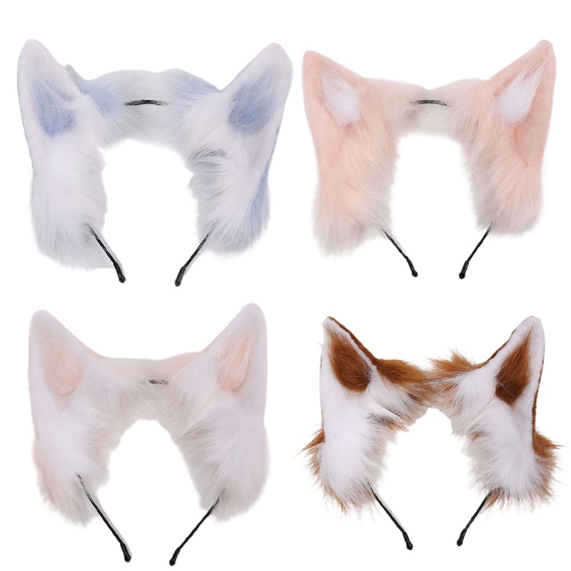 Băng Đô Tai Thú Bông Handmade Phong Cách Lolita Đáng Yêu Dành Cho Lễ Hội Hóa Trang