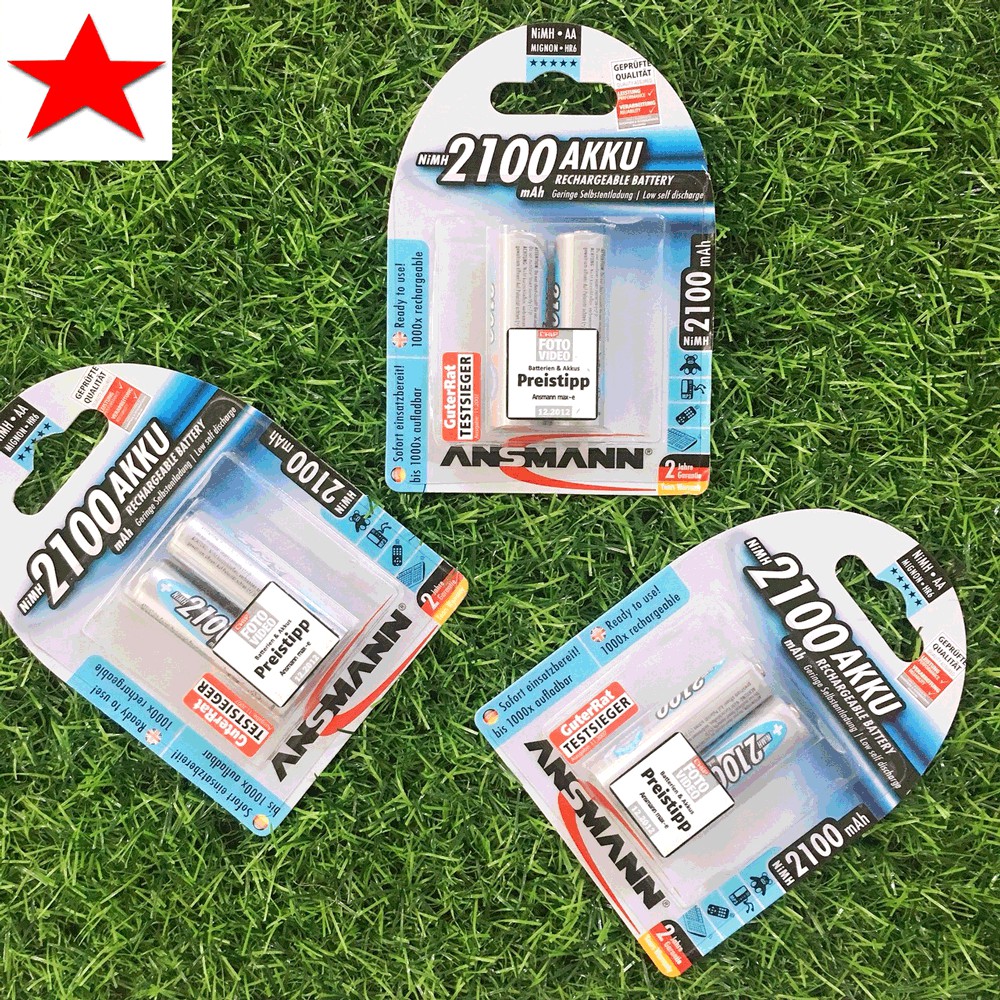 Pin Sạc Ansmann AA 2500mAh, 2100mAh Chính Hãng