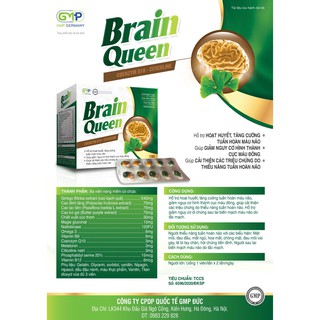 Viên Bổ não Brain queen hỗ trợ hoạt huyết,tăng cường tuần hoàn não