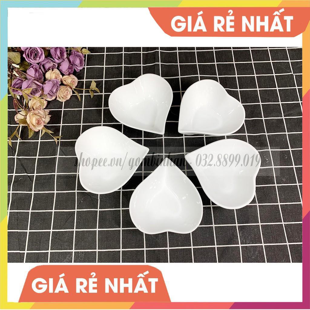 Bộ đĩa lá đựng thức ăn hình trái tim độc đáo bằng gốm sứ
