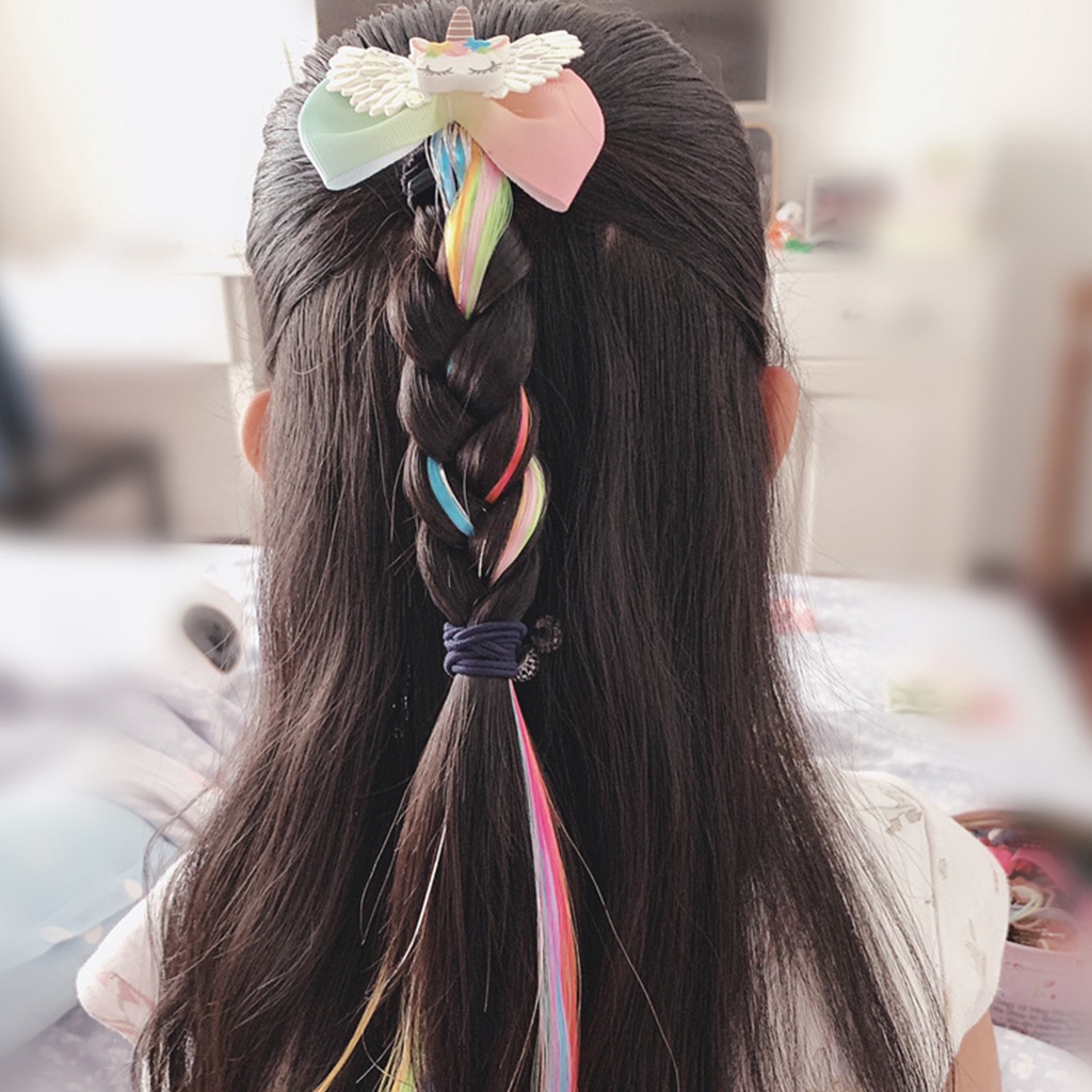 (Hàng Mới Về) Kẹp Tóc Giả Hình Kỳ Lân Và Ngôi Sao Cho Bé Gái