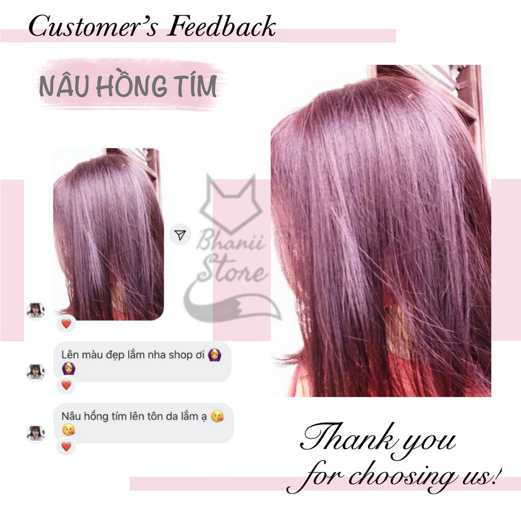 Thuốc nhuộm tóc Nâu Hồng Tím bhanii store
