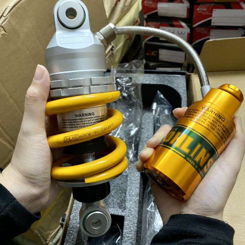 Phuộc Ohlins bình dầu xoay khắc chữ gắn Ex 135 Ex 150 Ex 155