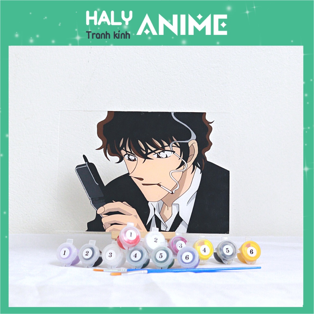 Tranh kính anime Matsuda Jinpei, theo yêu cầu, glass painting kit dễ thương, màu acrylic 3D khó phai.