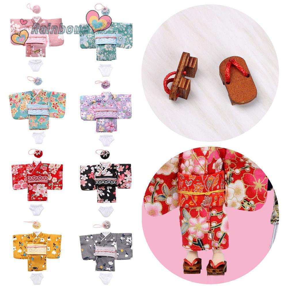 Giày Búp Bê Yukata Mặc Kimono Màu Cầu Vồng Chất Lượng Cao Tỷ Lệ 1/12 Thời Trang DIY Cho Búp Bê