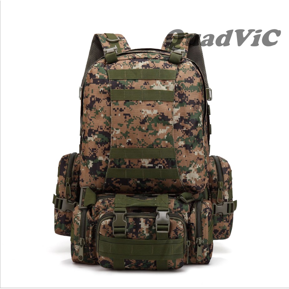 Balo chiến thuật 7D thể thao 53L balo ngoài trời ngụy trang kháng nước Backpack QUADVIC.COM N00203 Giao màu ngẫu nhiên