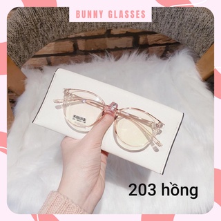 Gọng Kính Cận Tròn Nhựa Dẻo hàn 203 - Gọng Kính Mắt Tròn có thể thay mắt cận hoặc đeo thời trang Bunny glasses