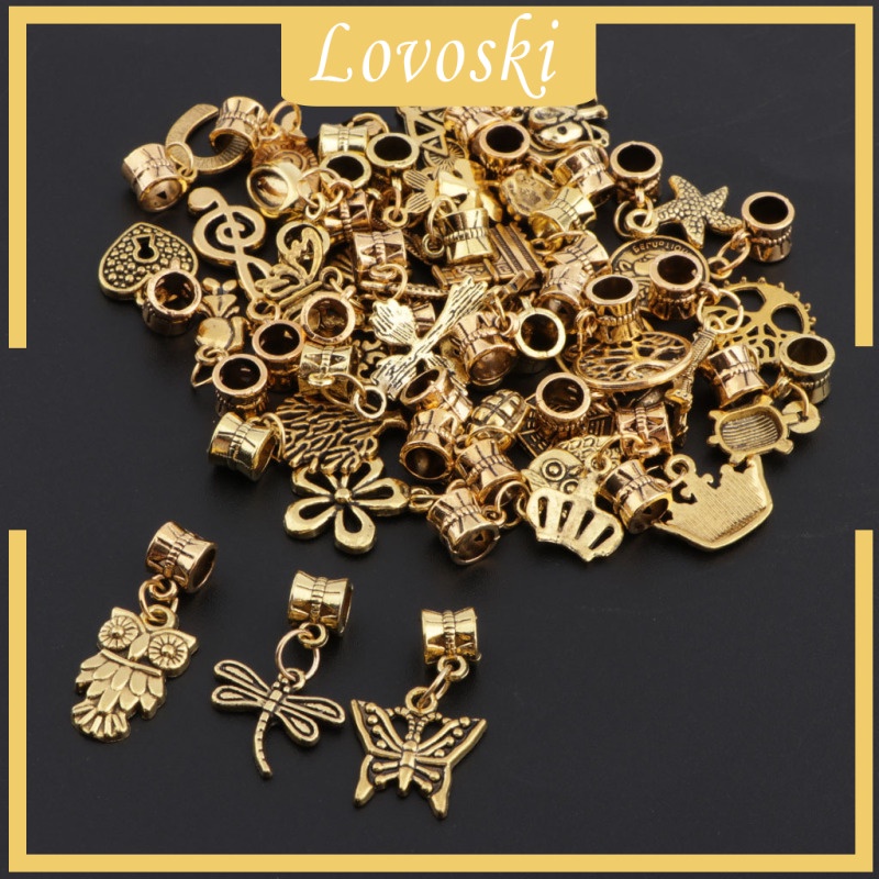 [Lovoski] Set 40 Hạt Cườm Xỏ Lỗ Dùng Để Làm Trang Sức DIY