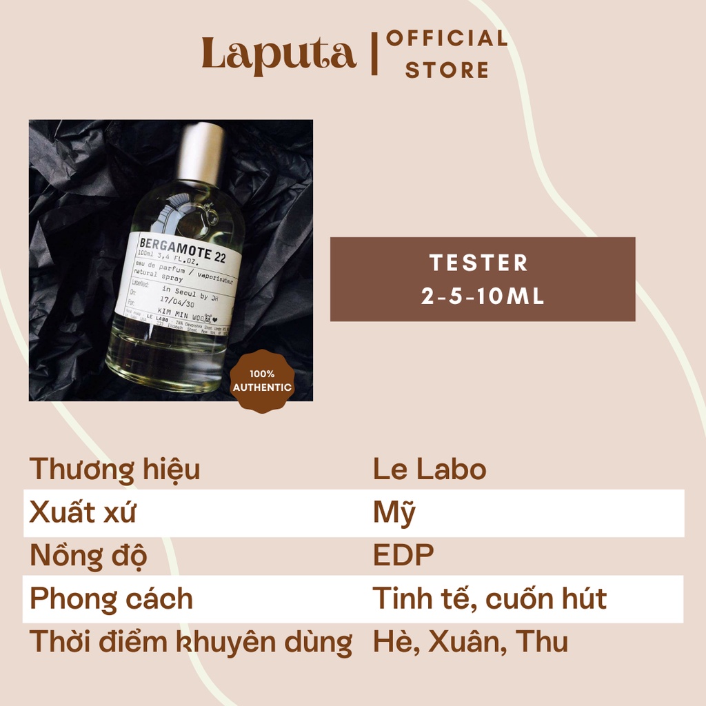 Nước Hoa Unisex Bergamote 22 hương thơm cam chanh