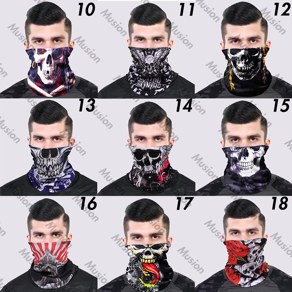 Khăn Ống Bandana Đa Năng Cao Cấp Hình Đầu Lâu Chống Tia UV Chống Bụi Thấm Mồ Hôi Đi Phượt Đi Xe Máy