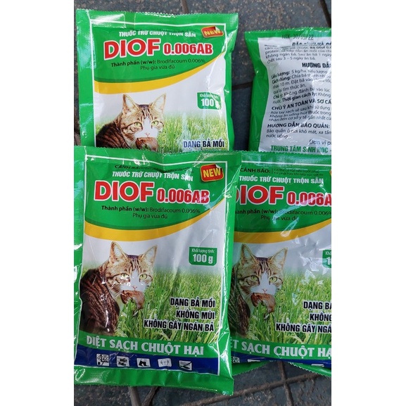 Bả diệt chuột Diof, Dạng bả mồi, không mùi, không gây ngán bả