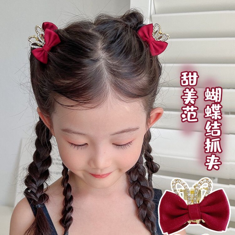 Kẹp Tóc Nơ Đính Đá Thời Trang Công Chúa Ba Chiều Cho Bé Gái