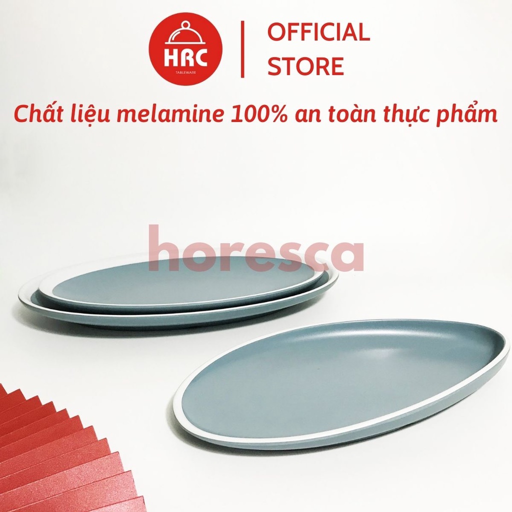 Bộ Đĩa Nhựa Phíp Melamine Giả Gốm Sứ Màu Xanh Dương [SANG TRỌNG] Bộ Kiểu Dáng Độc Đáo Phong Cách Châu Âu