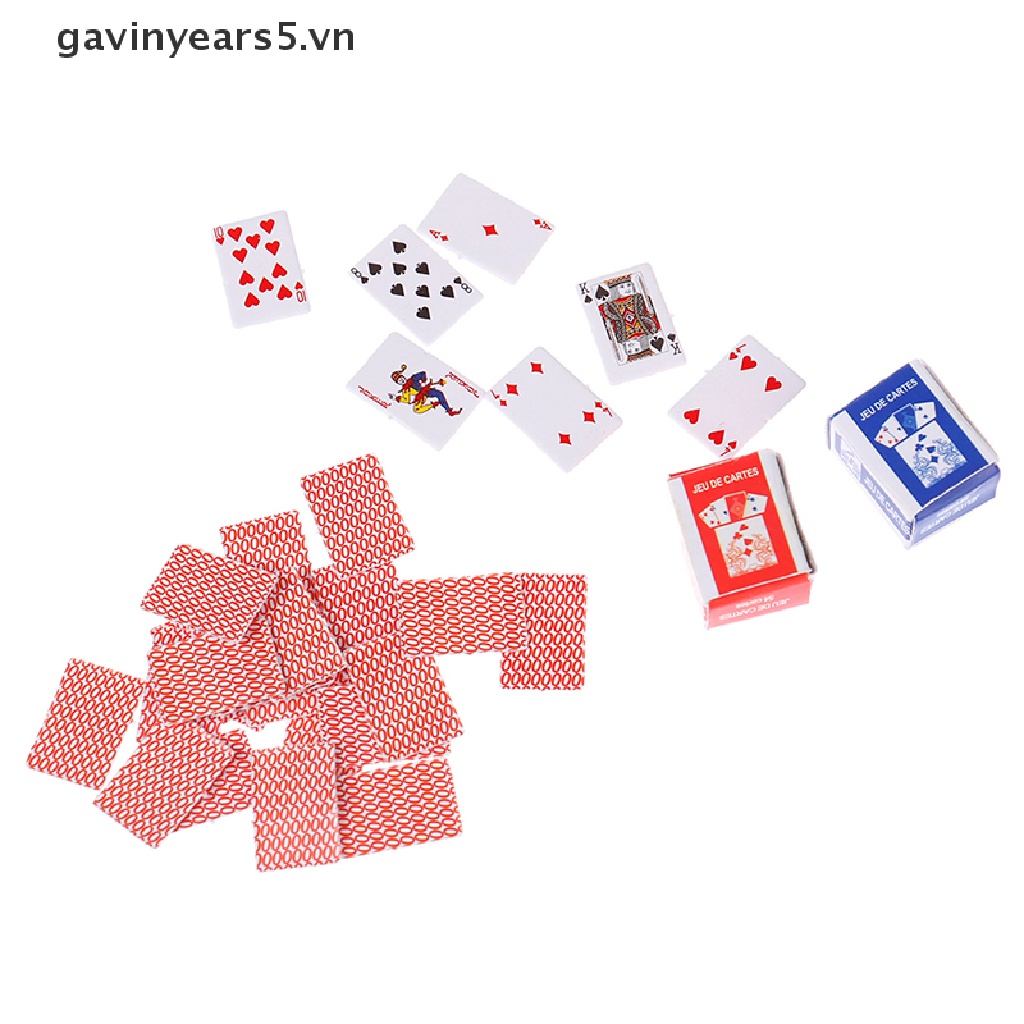 Bộ bài Poker mini dễ thương xinh xắn tỷ lệ 1: 12 trang trí nhà búp bê