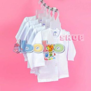Set 12 Món Cho Bé Sơ Sinh (2 Nón, 5 Áo Tay Dài Trắng Cúc Giữa Và 5 Quần Dài Bosinis )