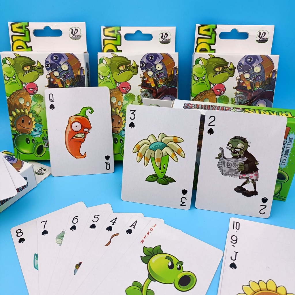 Set 54 ảnh thẻ nhân phẩm Game Plant vs Zombie ngẫu nhiên chibi xinh xắn bài poker bộ tú